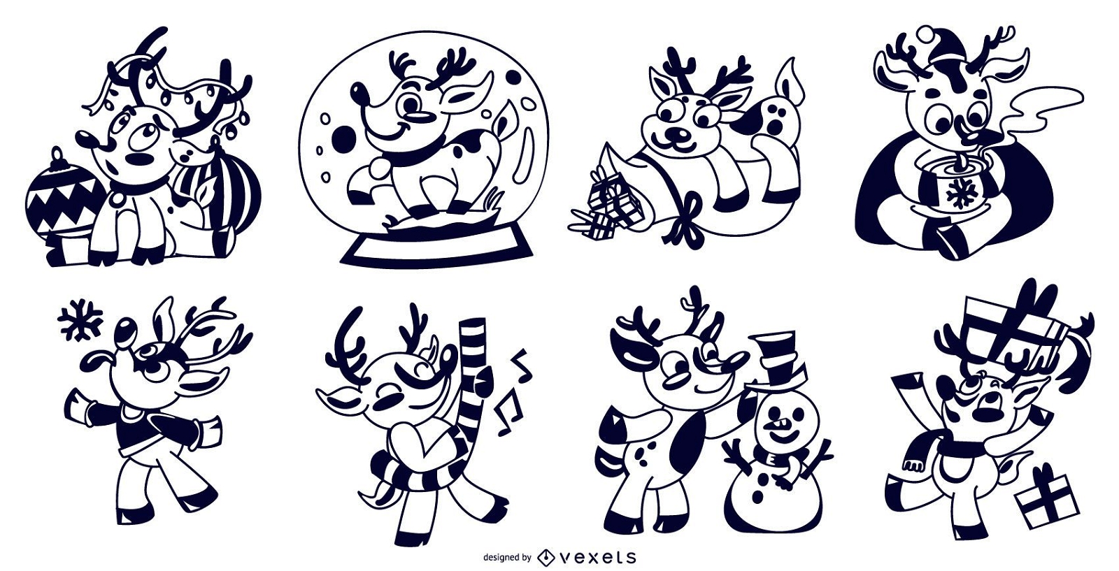 Christmas Reindeer Illustration Pack