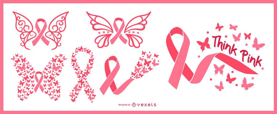 Cintas de mariposa de conciencia de cáncer de mama Cintas de mariposa de conciencia de cáncer de mama