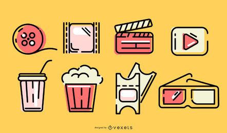 Cinema stroke elements set Cinema stroke elements set