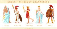 Greek Mythology Characters Set Vector Download