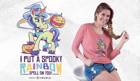 Witch Unicorn Halloween T-shirt Design Witch Unicorn Halloween T-shirt Design