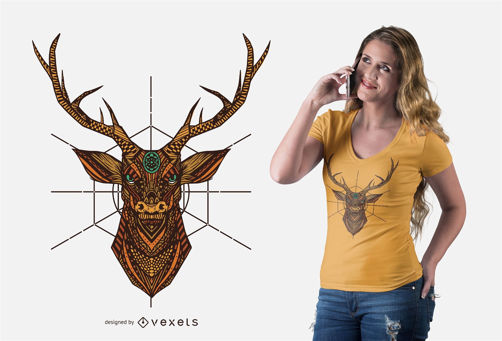 Design de camisetas Mandala Deer
