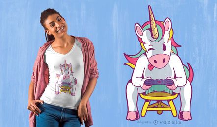 Unicorn Gamer T-shirt Design Unicorn Gamer T-shirt Design