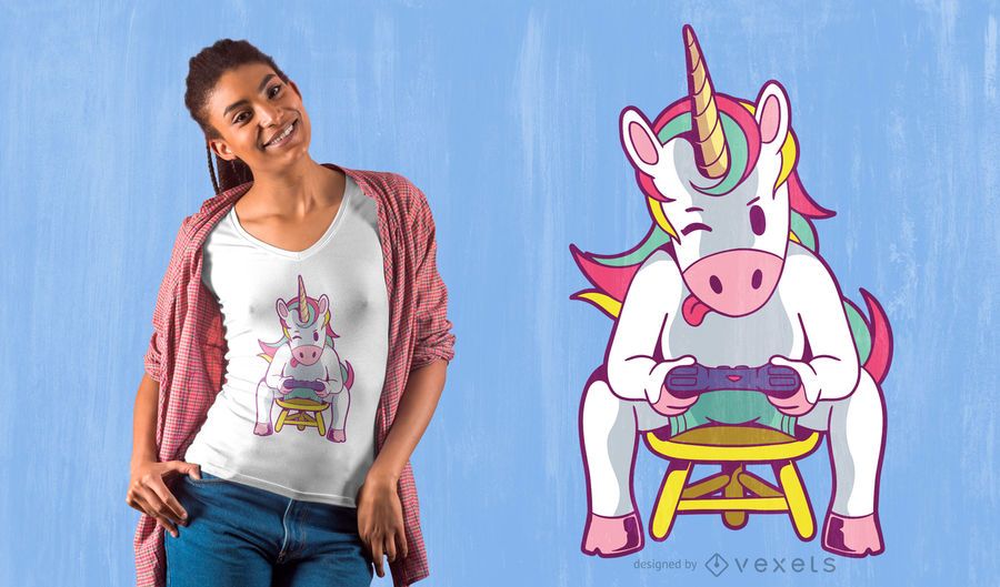 Diseño de camiseta Unicorn Gamer Diseño de camiseta Unicorn Gamer