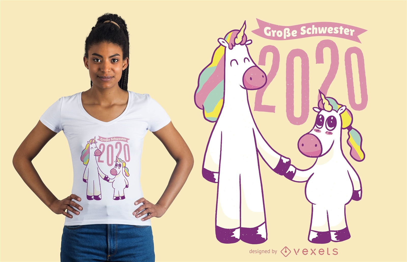 Einhorn Schwestern 2020 T-Shirt Design