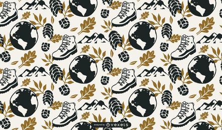 Hiking Pattern Background Design