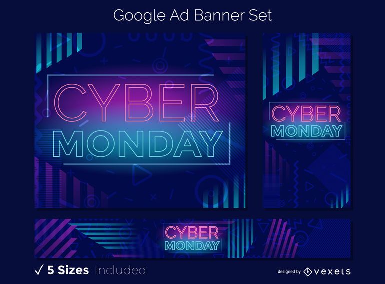 Cyber monday ad banner set Cyber monday ad banner set