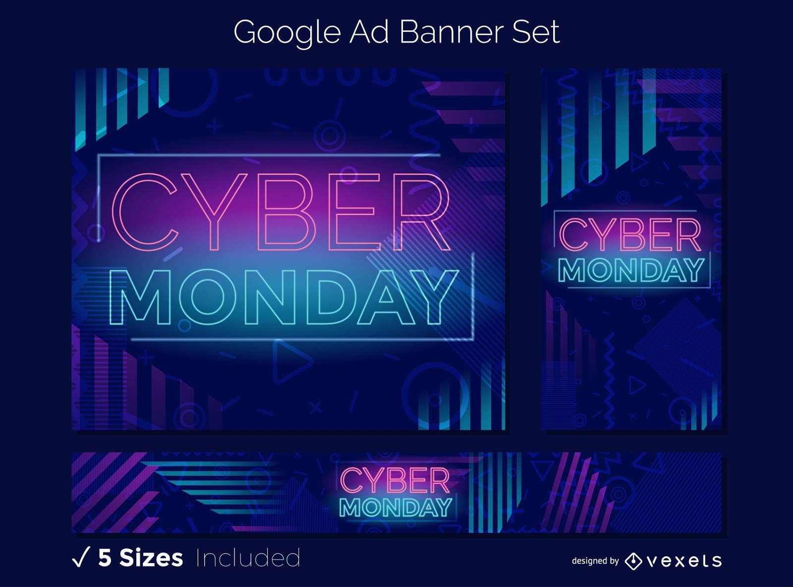Cyber monday ad banner set