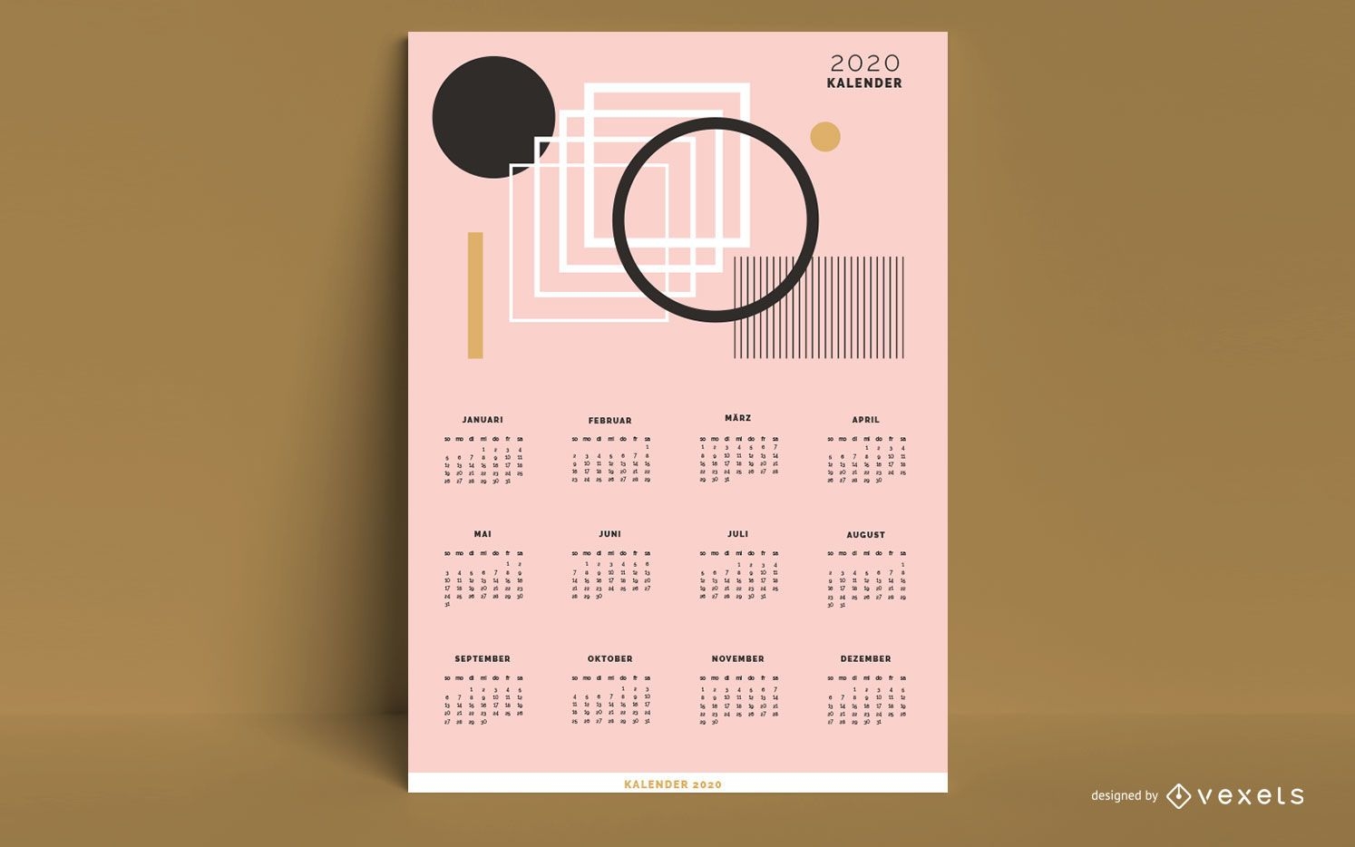 Diseño abstracto del calendario alemán