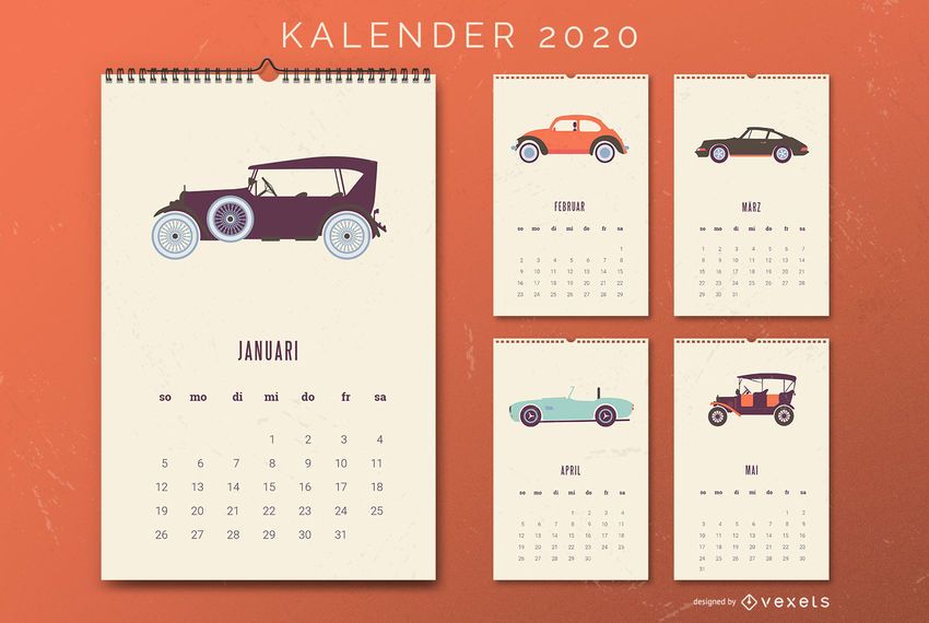Carros antigos do calendário alemão Carros antigos do calendário alemão