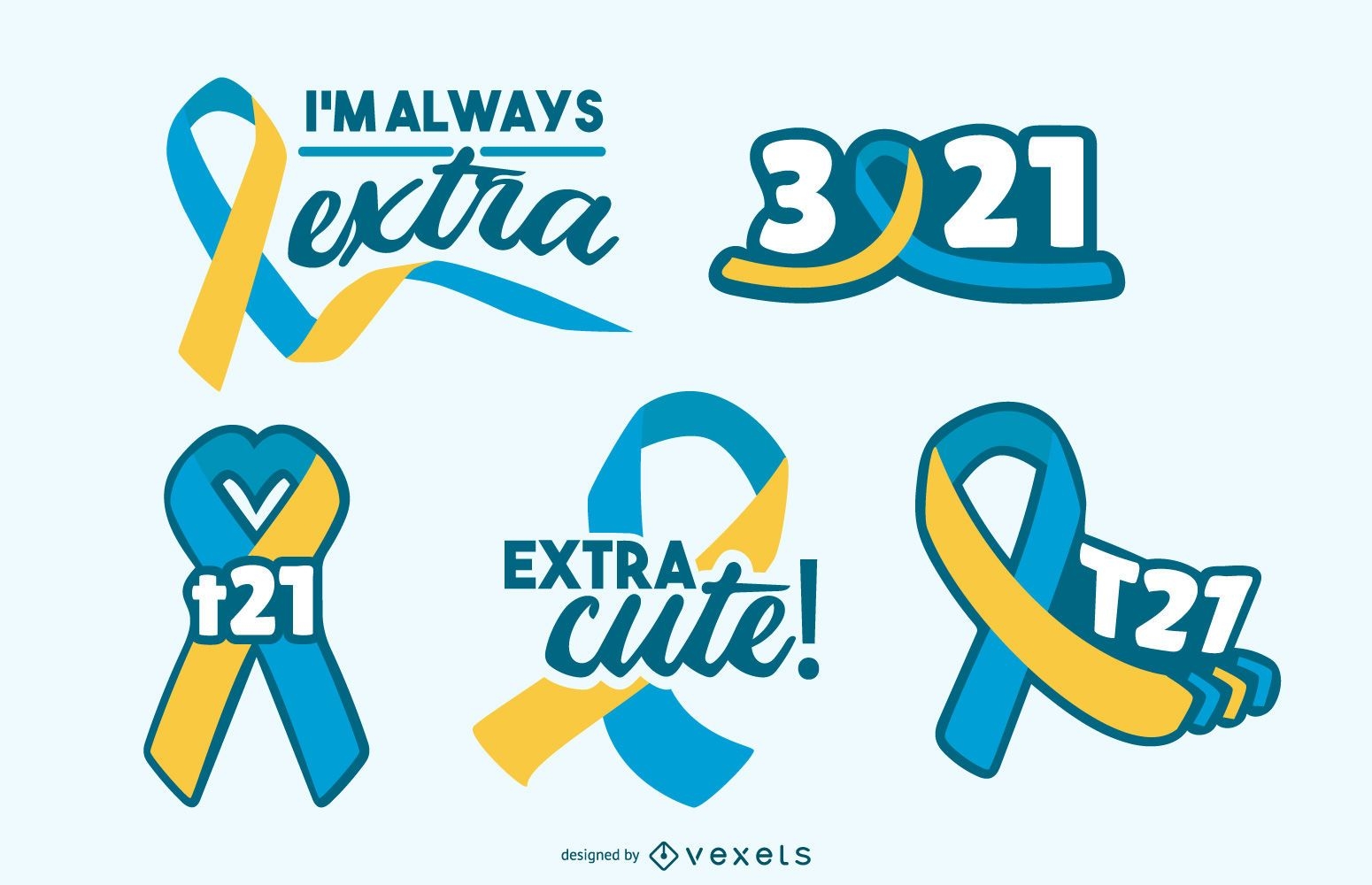 Down syndrome awareness ribbons