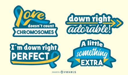 Conjunto de letras de conscientização da síndrome de Down