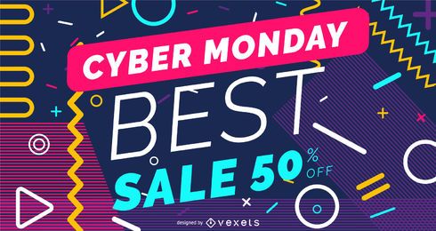 Design de controle deslizante Cyber Monday Memphis