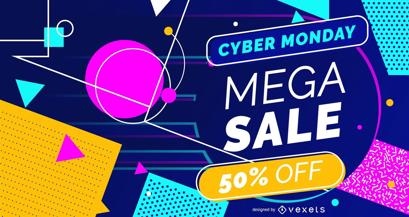 Colorful cyber monday web slider