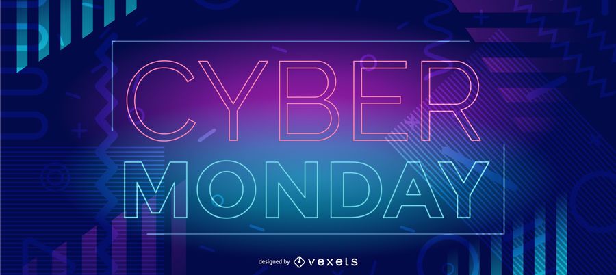 Control deslizante web de neón de Cyber Monday Control deslizante web de neón de Cyber Monday