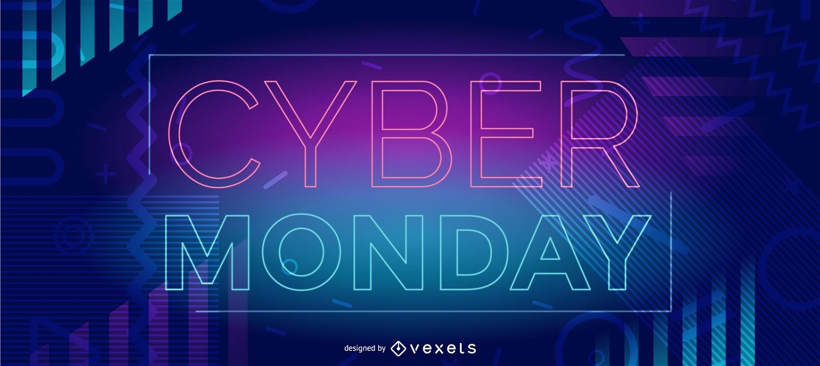 Cyber monday neon web slider