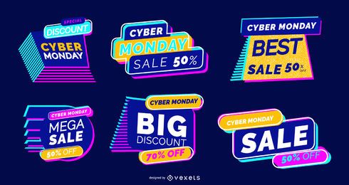 Conjunto de rótulos de Cyber Monday