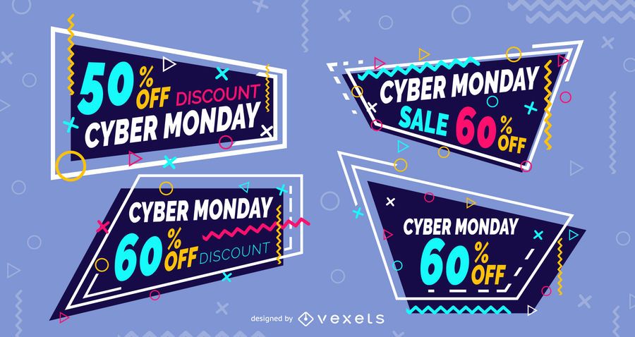 Cyber segunda-feira, memphis, etiquetas, jogo Cyber segunda-feira, memphis, etiquetas, jogo