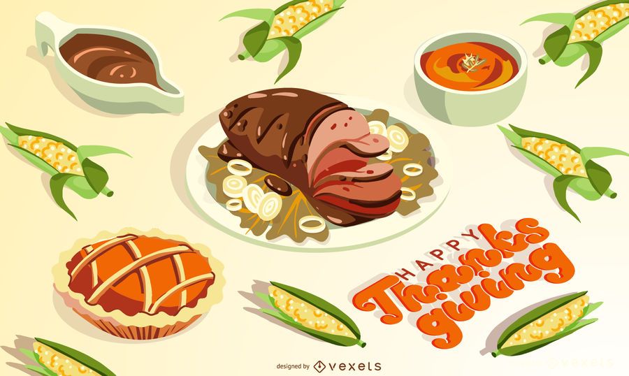 Thanksgiving food illustration Thanksgiving food illustration