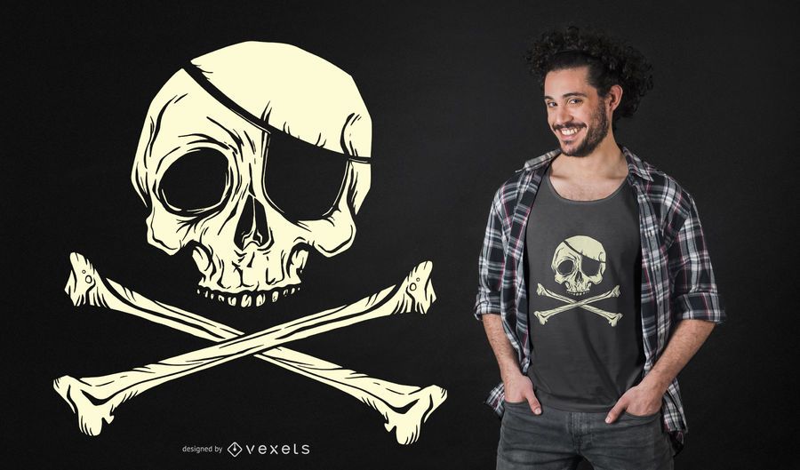 Design alegre do t-shirt do pirata de Roger Design alegre do t-shirt do pirata de Roger