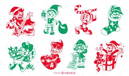 Christmas characters silhouette pack Christmas characters silhouette pack