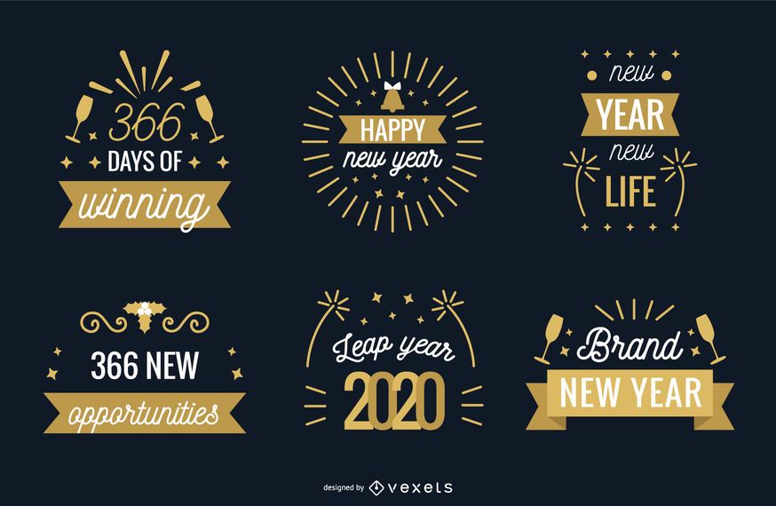 Set de insignias de año nuevo 2020 Set de insignias de año nuevo 2020