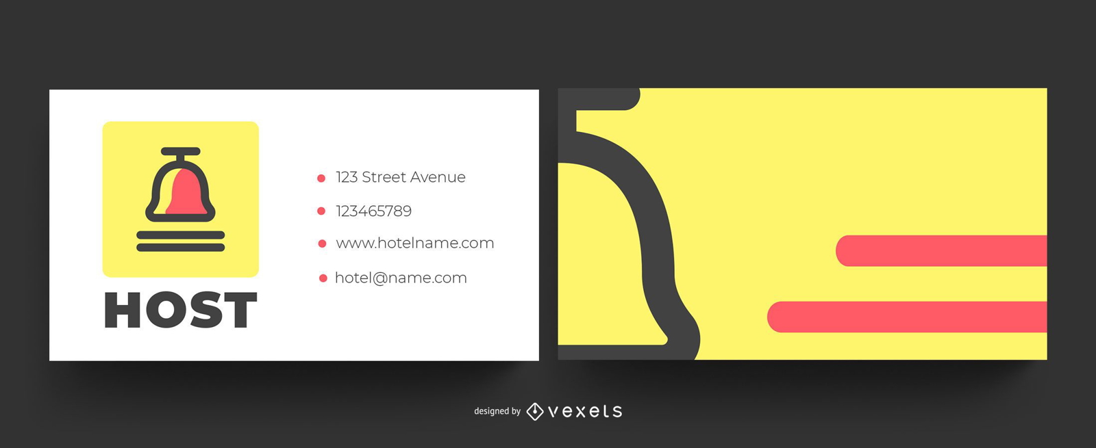 Colorful hotel business card
