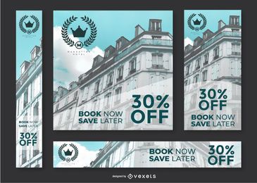 Conjunto de banners publicitarios de hotel Conjunto de banners publicitarios de hotel