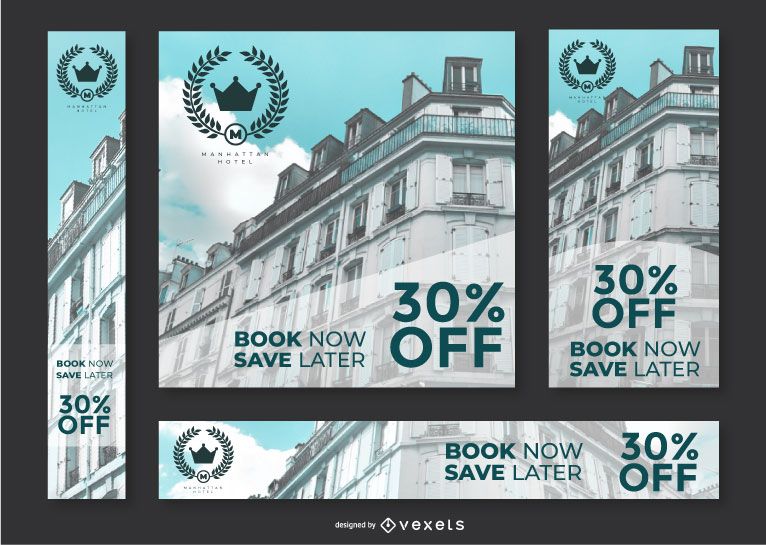 Hotel ad banners set Hotel ad banners set