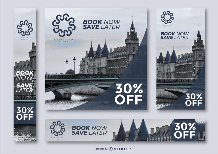 Hotel promo banner set Hotel promo banner set