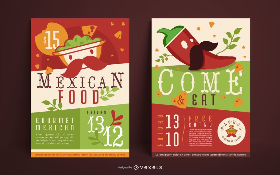 Plantilla de póster de comida mexicana Plantilla de póster de comida mexicana
