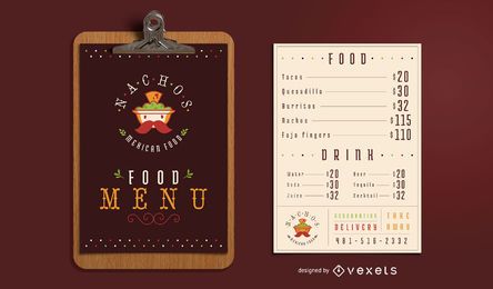Mexican food menu template Mexican food menu template