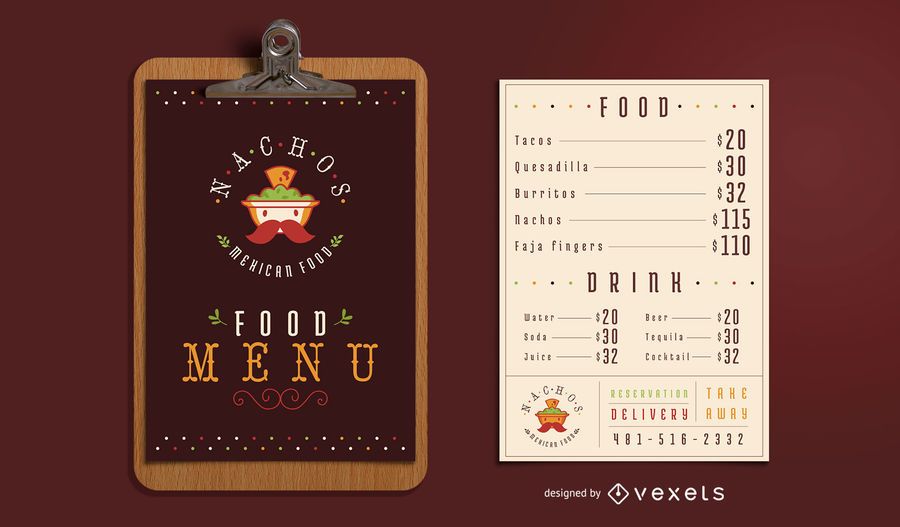 Mexican food menu template Mexican food menu template