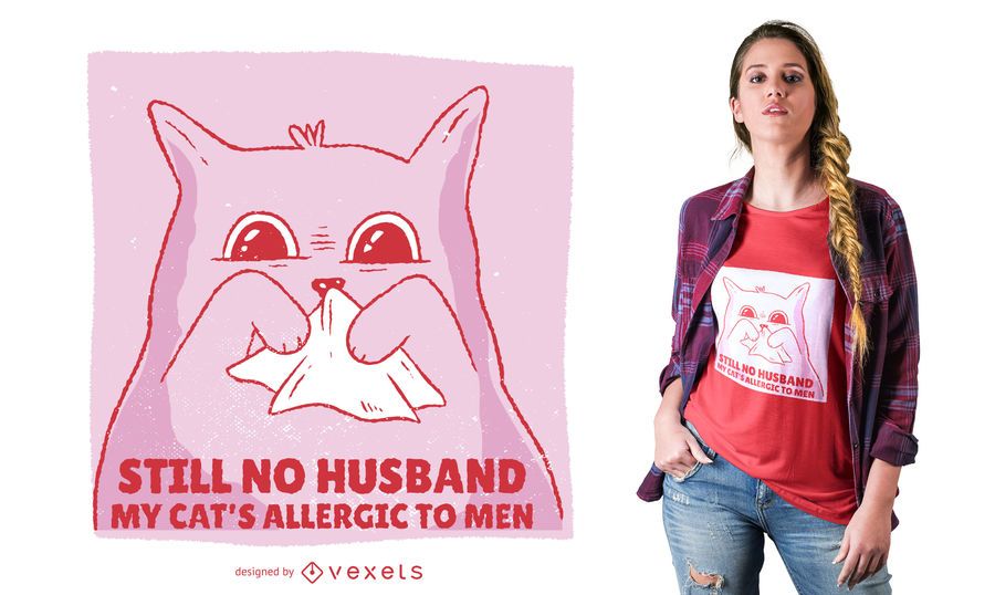 Allergic Cat Funny T-shirt Design Allergic Cat Funny T-shirt Design