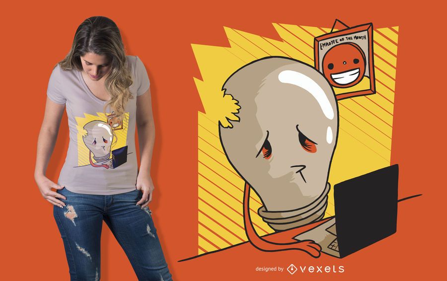 Sad Light Bulb T-shirt Design Sad Light Bulb T-shirt Design