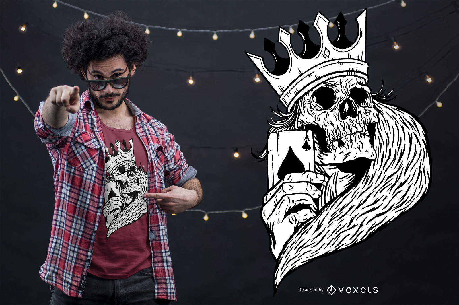 Design de camiseta Skeleton King Poker