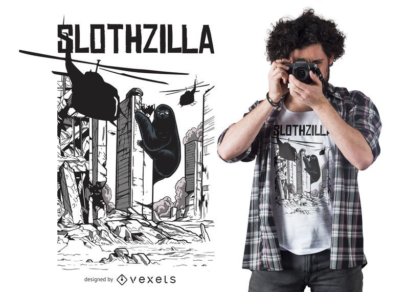 Slothzilla Funny T-shirt Design Slothzilla Funny T-shirt Design