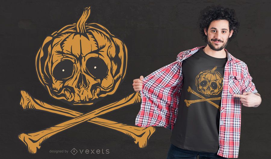 Pumpkin Jolly Roger T-shirt Design Pumpkin Jolly Roger T-shirt Design