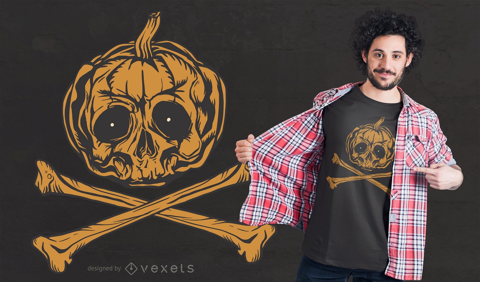 Pumpkin Jolly Roger T-shirt Design