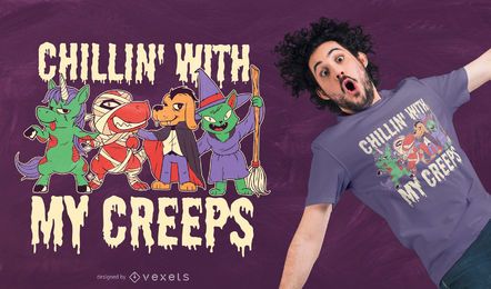 Diseño de camiseta de animales de Halloween Diseño de camiseta de animales de Halloween