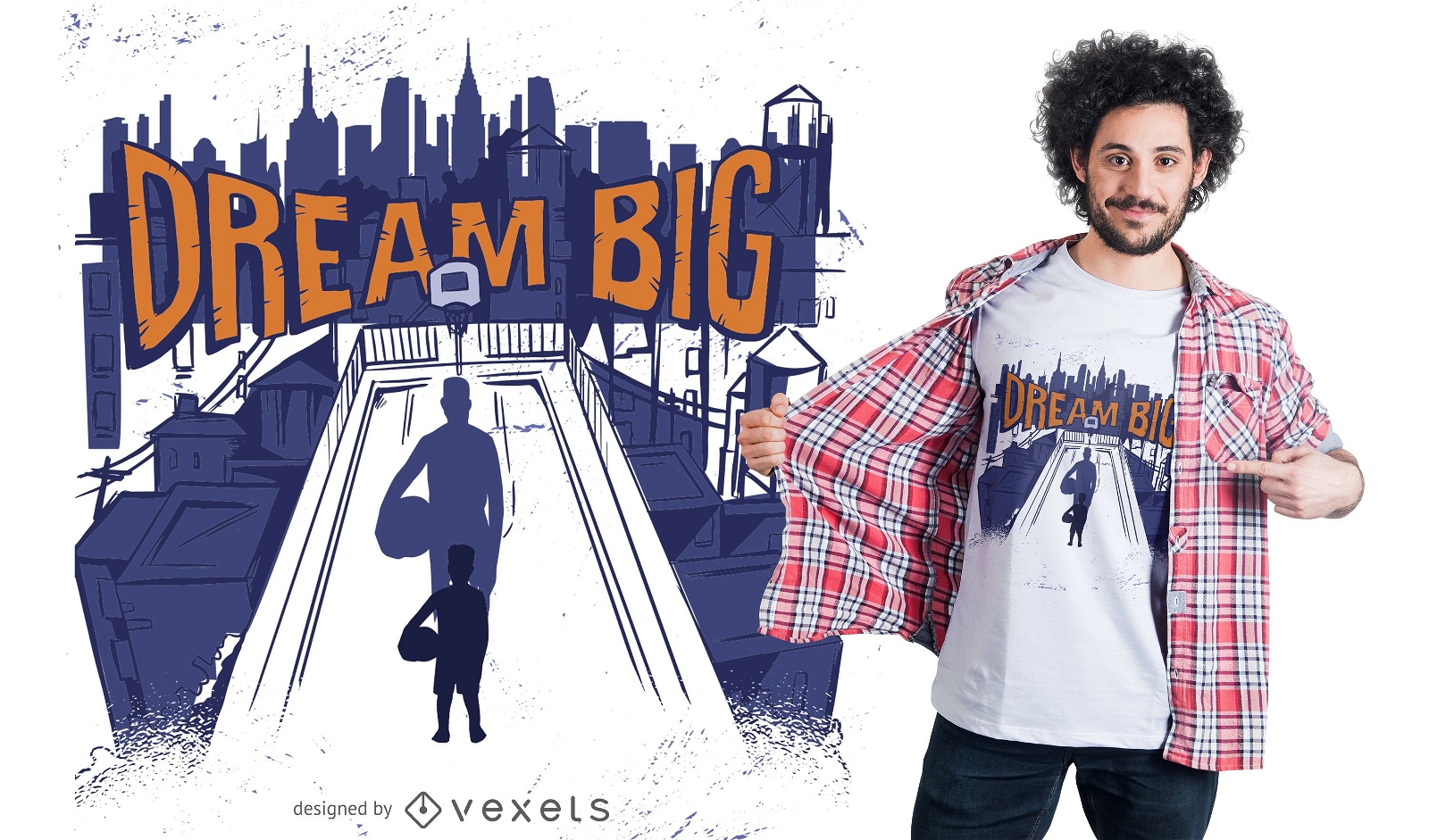 Diseño de camiseta Dream Big Basketball