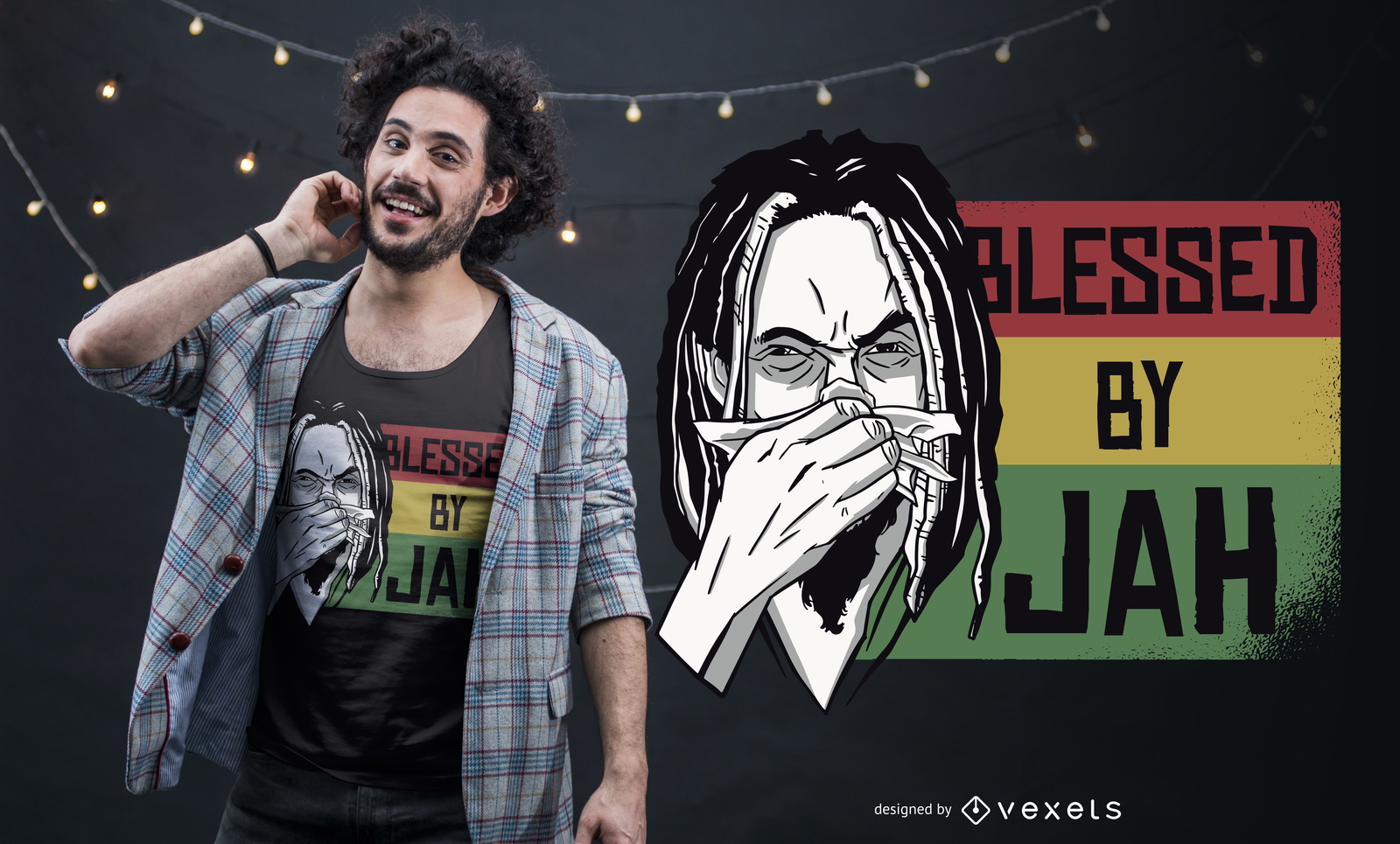 Abençoado por Jah T-shirt Design