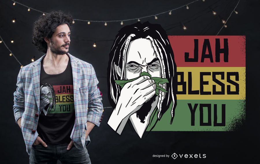 Jah Bless You Rastafari T-shirt Design Jah Bless You Rastafari T-shirt Design