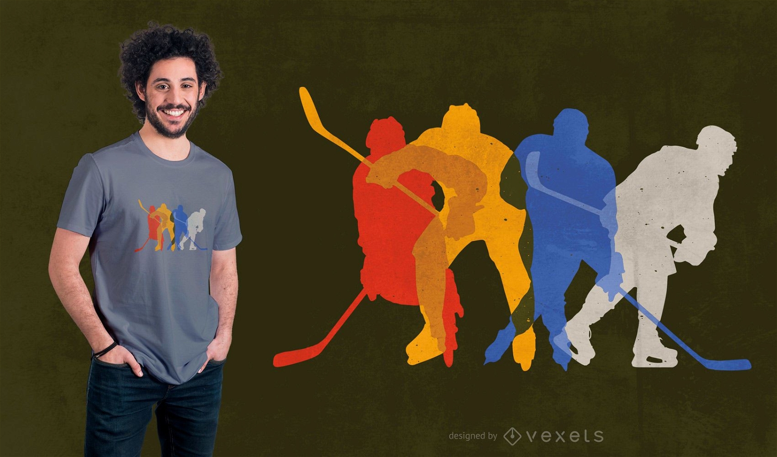 Hockey Spieler T-Shirt Design