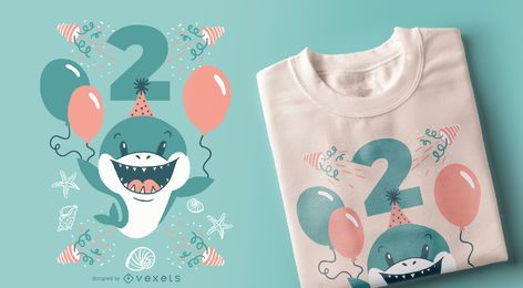 Zwei Jahre altes Hai-T-Shirt Design