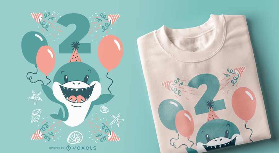 Two Year-Old Shark T-shirt Design Two Year-Old Shark T-shirt Design