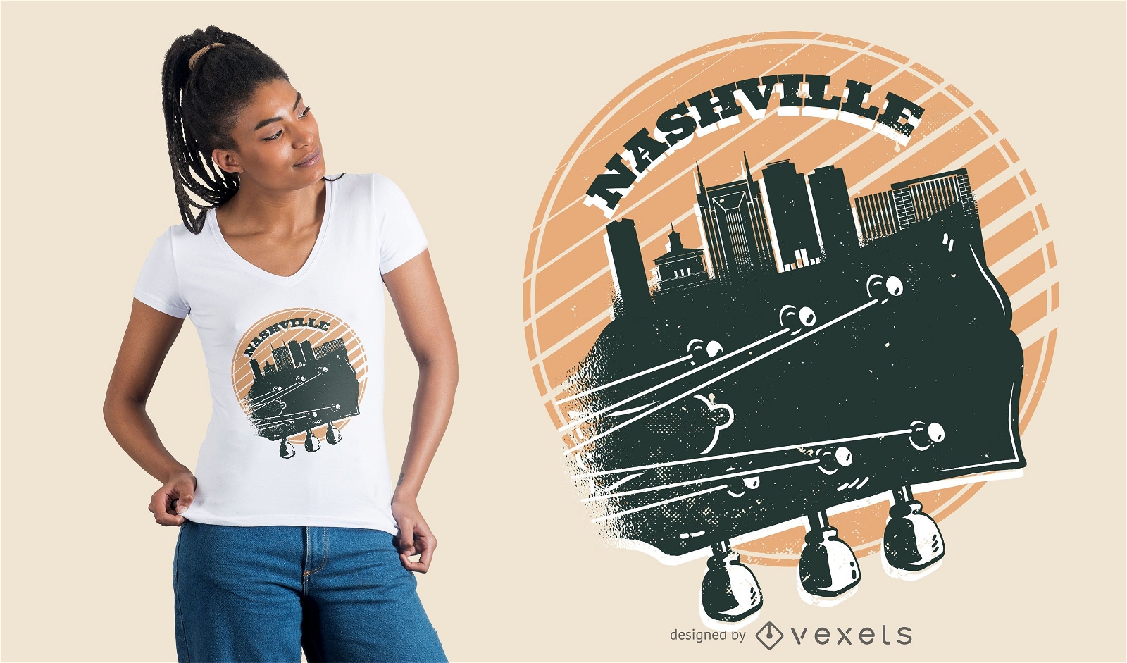 Design de camisetas Nashville Music Skyline