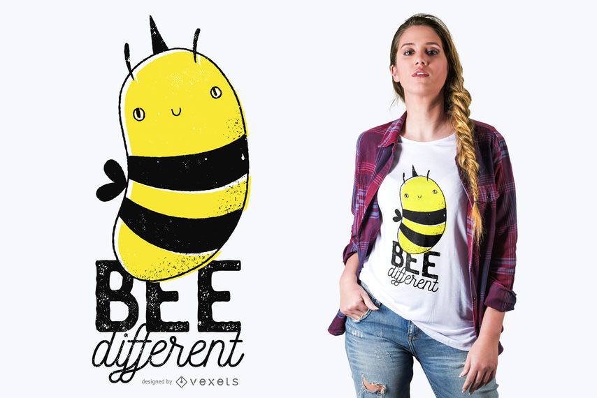Bee Different Quote T-shirt Design Bee Different Quote T-shirt Design