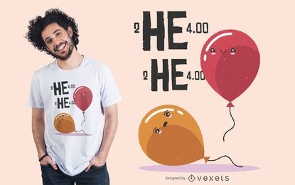 Design de camiseta de balão de hélio Meme
