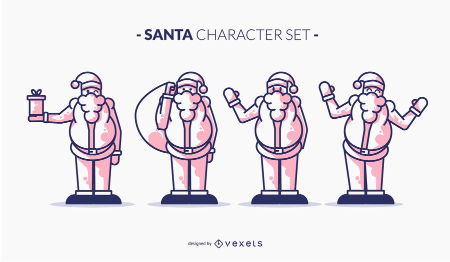 Santa duotone character set Santa duotone character set